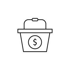 Poster - shopping basket, store, money icon. Element of marketing for mobile concept and web apps icon. Thin line icon for website design and development, app development. Premium icon