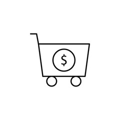 Poster - money, shopping trolley icon. Element of marketing for mobile concept and web apps icon. Thin line icon for website design and development, app development. Premium icon