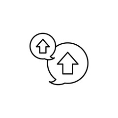Poster - communication, arrows, chart icon. Element of marketing for mobile concept and web apps icon. Thin line icon for website design and development, app development. Premium icon