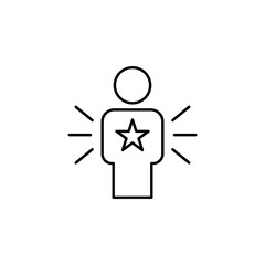 Poster - employee, shapes, avatar, star icon. Element of marketing for mobile concept and web apps icon. Thin line icon for website design and development, app development. Premium icon