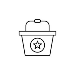 Poster - shopping basket, star, store icon. Element of marketing for mobile concept and web apps icon. Thin line icon for website design and development, app development. Premium icon
