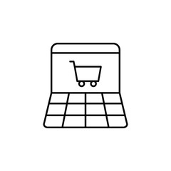 Aufkleber - online shopping, ui, laptop icon. Element of marketing for mobile concept and web apps icon. Thin line icon for website design and development, app development. Premium icon