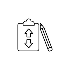 Poster - report, pen, arrow icon. Element of marketing for mobile concept and web apps icon. Thin line icon for website design and development, app development. Premium icon