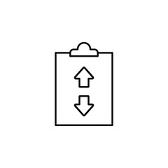 Poster - clipboard, file, arrow icon. Element of marketing for mobile concept and web apps icon. Thin line icon for website design and development, app development. Premium icon