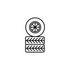 Poster - tires, racing  icon. Element of motor sport for mobile concept and web apps icon. Thin line icon for website design and development
