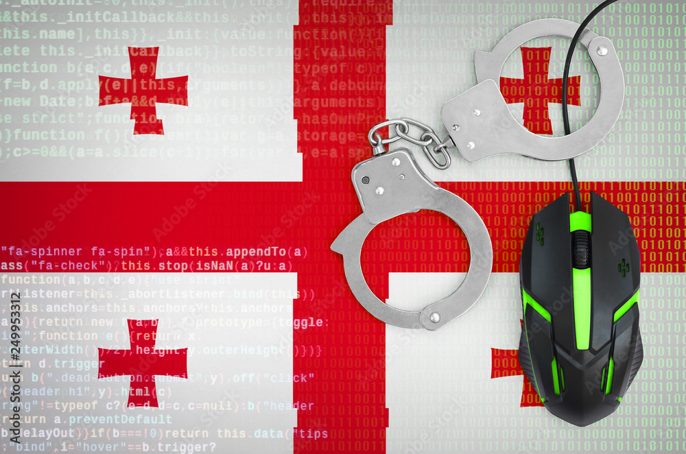 Combating Computer Crime Georgia flag and handcuffed computer mouse. Combating computer crime ...