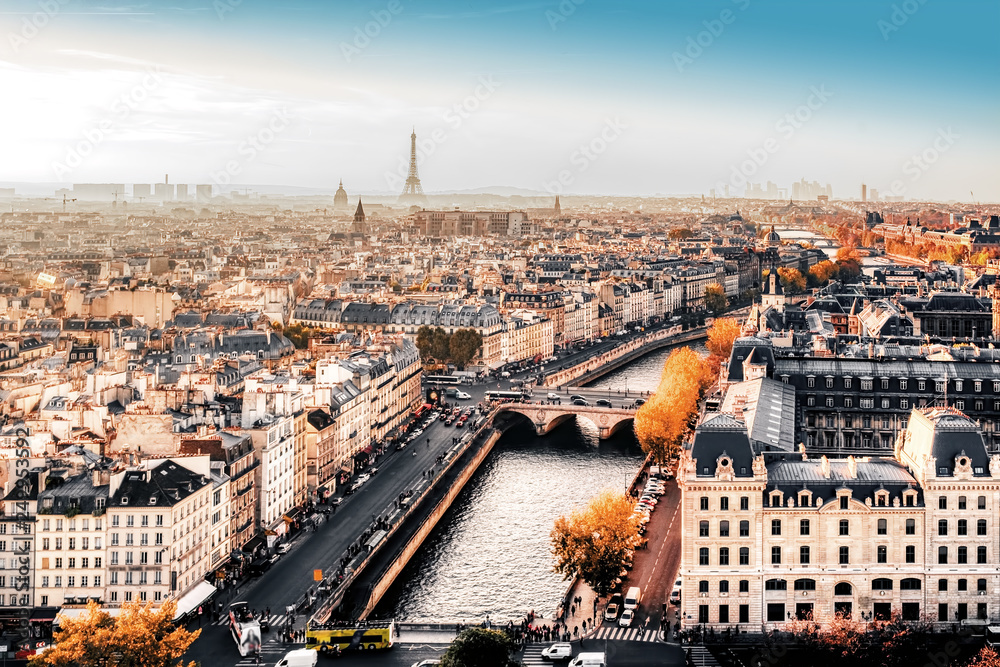 Paryż, Francja, jesienne kolory - obrazy, fototapety, plakaty 