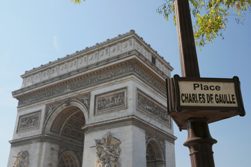 Wall Mural - Triumphal arch. Paris. France. View Place Charles de Gaulle.