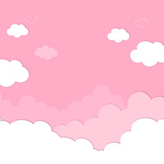Wall Mural - cloudy pink sky background