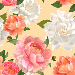 Sticker - Peony patterned wallpaper