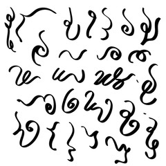 Swirls and curves in doodle style used for Underlines, borders, dividers. vector