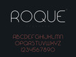 © monkylabz - Vector thin line uppercase font. Latin alphabet letters and numbers