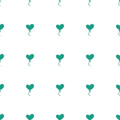 Poster - heart baloons icon pattern seamless white background