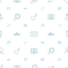 Sticker - valentine icons pattern seamless white background