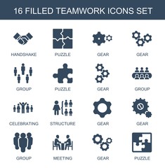 Poster - 16 teamwork icons