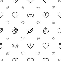 Sticker - passion icons pattern seamless white background
