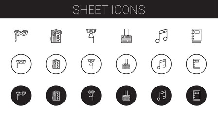 Sticker - sheet icons set