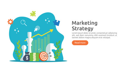Poster - marketing strategy, business finance analysis audit with graphs charts. Return on investment ROI concept. increase profit stretching rising up. banner template illustration