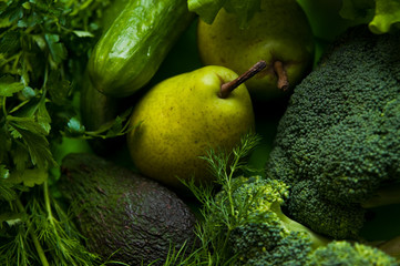 Wall Mural - Green food still life