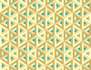 Isometric 3d hollow cubes seamless pattern in style Escher, imp-art or impossible figures.
