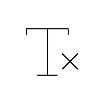 formatting, remove, text icon. Element of text and typography for mobile concept and web apps icon. Thin line icon for website design and development