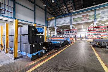 The interior of the metalworking shop. Modern industrial enterprise.