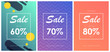 Collection of three fashion sale banners, stylish offer templates