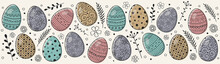 Design Of A Banner With Easter Eggs. Vector