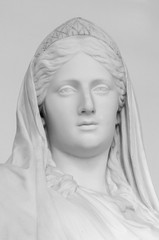 White marble head of young woman