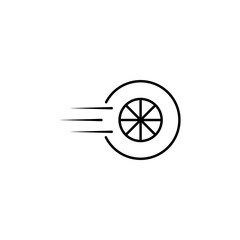 Sticker - speed wheel icon. Element of speed for mobile concept and web apps illustration. Thin line icon for website design and development, app development. Premium icon