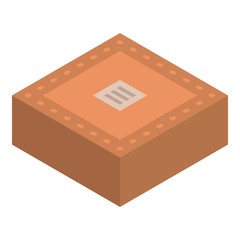 Poster - Carton square box icon. Isometric of carton square box vector icon for web design isolated on white background