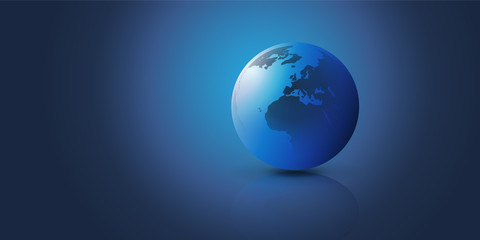 Poster -      Earth Globe Design - Global Business, Technology, Globalisation Concept, Vector Template 