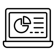 Poster - computer finance report icon. outline computer finance report vector icon for web design isolated on