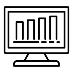 Poster - Report graph monitor icon. Outline report graph monitor vector icon for web design isolated on white background