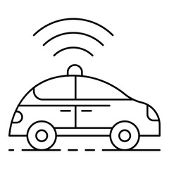 Poster - Self driving car icon. Outline self driving car vector icon for web design isolated on white background