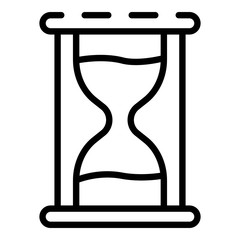 Hourglass timer icon. Outline hourglass timer vector icon for web design isolated on white background