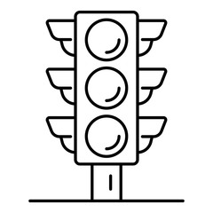 Poster - Crosswalk traffic lights icon. Outline crosswalk traffic lights vector icon for web design isolated on white background