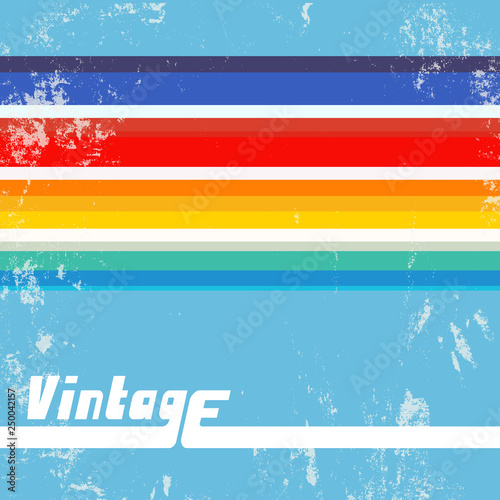 Retro background with colorful lines Poster Mural XXL