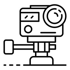 Poster - Action underwater camera icon. Outline action underwater camera vector icon for web design isolated on white background
