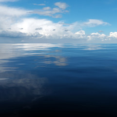 Poster - 3d rendering of ocean view with clouds