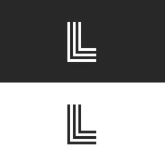 Wall Mural - Mark L letter logo monogram simplicity linear style, right angle symbol