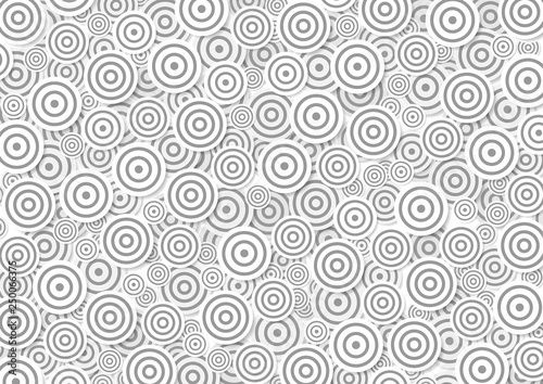 Retro Grayscale Seamless Circle Background with 3D Shadows - Pattern or Textu...