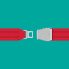 Airplane seat belt vector flat design.