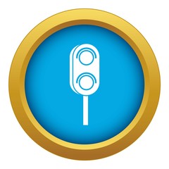 Poster - Semaphore trafficlight icon blue vector isolated on white background for any design