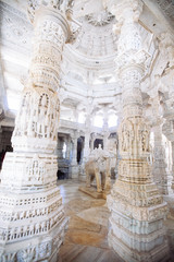 Wall Mural - Interior of Ranakpur Temple in Rajasthan, India