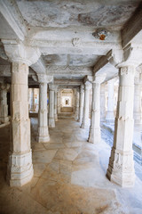 Wall Mural - Interior of Ranakpur Temple in Rajasthan, India