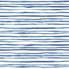 Hand painted indigo lines. Seamless watercolor pattern