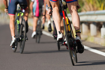 Poster - Cycling competition cyclist athletes riding a race at high speed