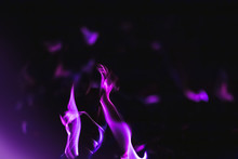 Black Background Image Of Purple Fire Forms