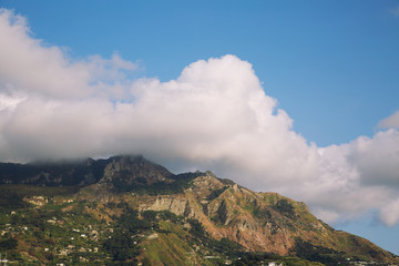 Top view landscape on Tyrrhenian Sea in Naples gulf